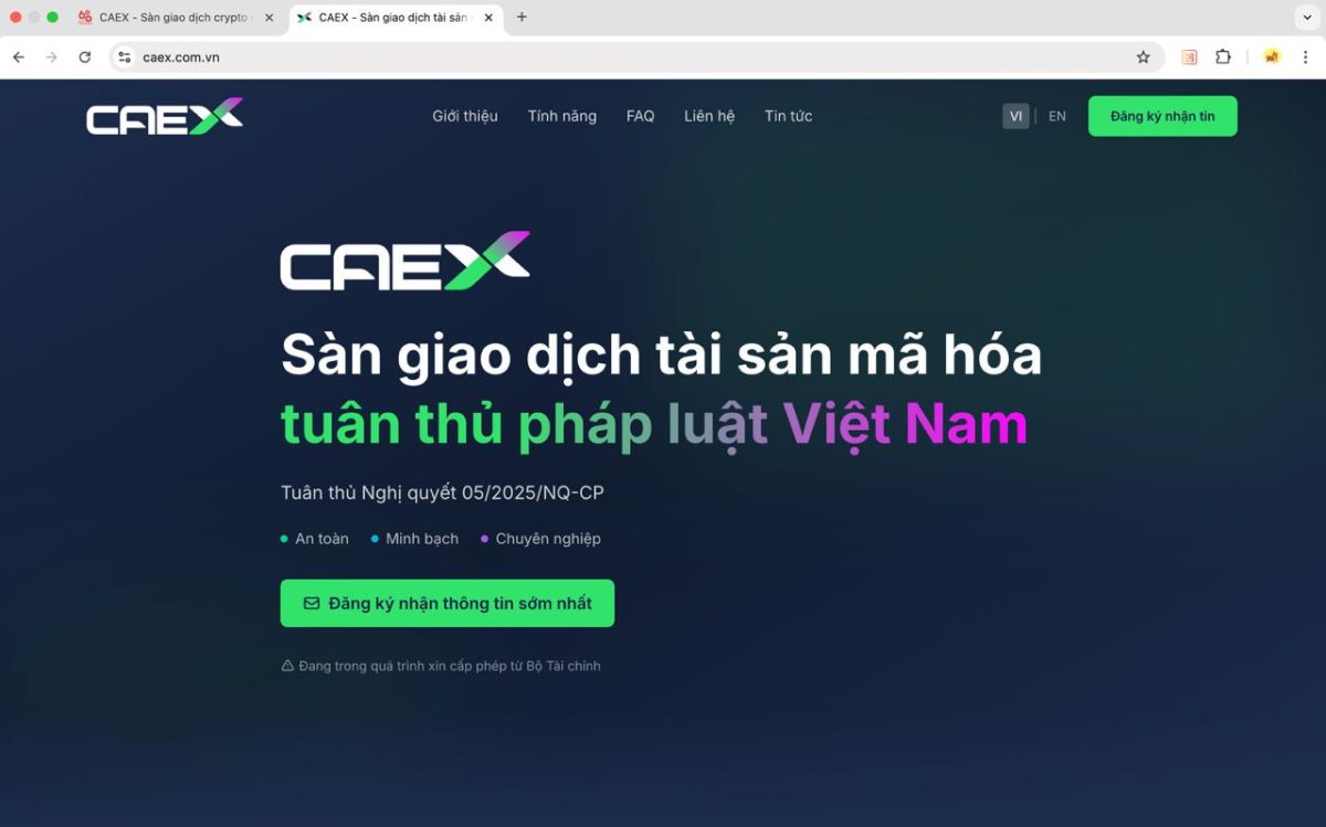 SÀN TÀI CHÍNH MỚI CAEX